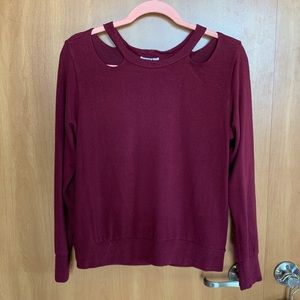 Burgundy Cut-out Sweater